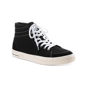 SUN STONE Mens Black Jett Round Toe Platform Lace-Up Sneakers Shoes 10 M